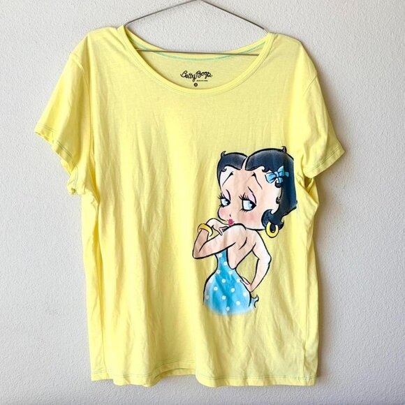 Betty Boop Sleepwear Yellow Tee Shirt Top Women's 3XL - Picture 1 of 4